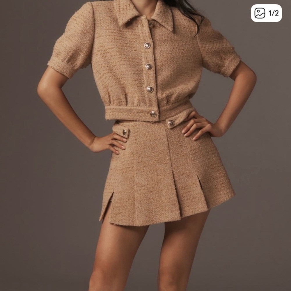 ASTR the Label Tan Tweed Skort